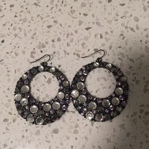 Crystal studded Hoop Earrings
